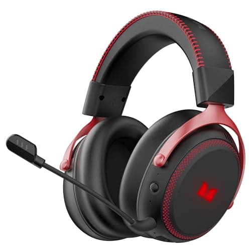 Monster Mission 350 Gaming Headset for PC, PS4, PS5, with Virtual 7.1 Surround Sound, RGB Lighting, Memory Foam, Over Ear Headphones for Switch, Xbox Series X/S, Laptop, Mobile