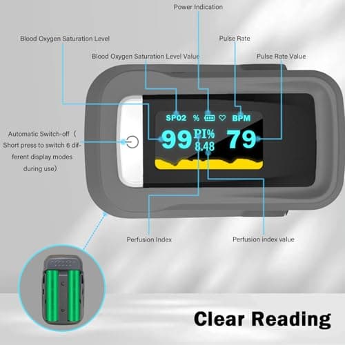 Finger Pulse Oximeter Blood Oxygen Monitor OLED display For Adults and Children, Household Blood and Oxygen Machine