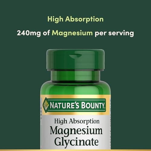 Nature’s Bounty High Absorption Magnesium Glycinate 240 mg for Supporting Muscle Relaxation and Bone, Heart & Nerve Health – Non-GMO, Gluten-Free, Vegetarian, 120 Count/60 Servings — view 2