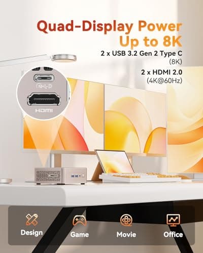 GEEKOM A5 Mini PC, Ryzen 5 7430U, 16GB Dual-Slot Upgradeable RAM, 512GB SSD — view 6