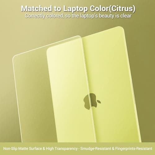 MOSISO Compatible with MacBook Neo Case 13 inch 2026 Release Model A3404, Seamlessly Closes&Fingerprints-Resistant Protective Hard Shell Cover, Great for Work Travel Study Daily Use, Citrus Clear — view 2