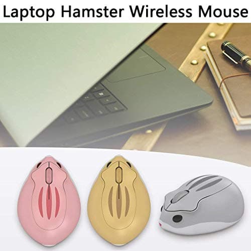 2.4GHz Wireless Mouse Cute Hamster Shape Less Noice Portable Mobile Optical 1200DPI USB Mice Cordless Mouse for PC Laptop Computer Notebook MacBook Gaming Kids Girl Men Women Adults Gift (Pink) — view 3