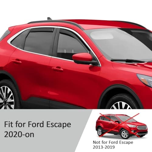 Voron Glass in-Channel Extra Durable Rain Guards for Ford Escape 2020-2026, Window Deflectors, Vent Window Visors, 4 Pieces - 200356 — view 4