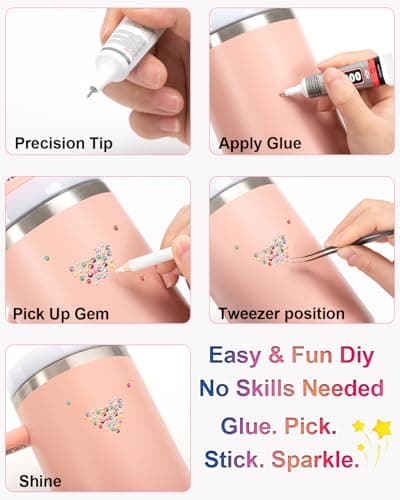Gelapa 28000+pcs Rhinestones for Bedazzling, Bedazzle Kit with Nail Glue, 3mm Flatback Gems for Crafting, Bedazzling Kit for Nail Charms Gems Clothing Shoes Book Diamond Art-Colorful — view 4