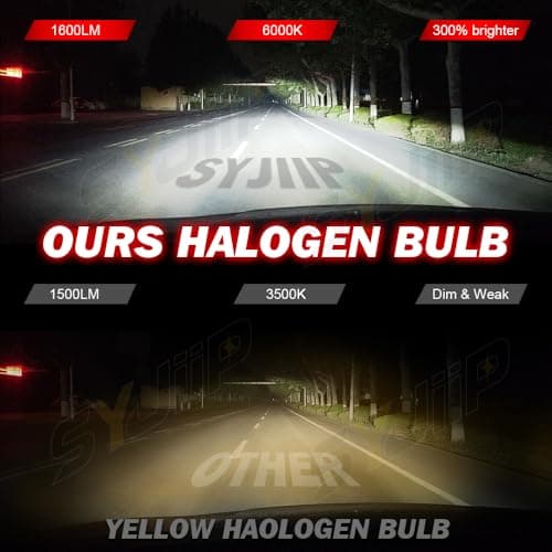 Upgraded Halogen Headlight Bulbs Compatible for Chevy Silverado 1500 (2007-2015)/ 2500 3500 (2007-2020), 9005 H11 High and Low Beam Halogen Headlamp White Lights, 300% Brightness, Plug n Play, 4-Pack — view 4