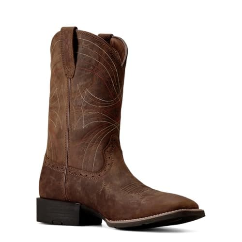 Ariat Men's Sport Wide Square Toe Western Boot, Distressed Brown, 10.5 2E US — view 2