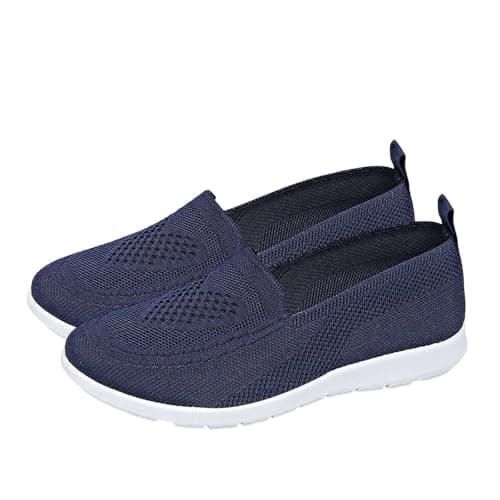 Women's Mesh Walking Shoes Summer Breathable Soft Arch Support Walking Anti-Skid Sports Shoes Blue — view 3