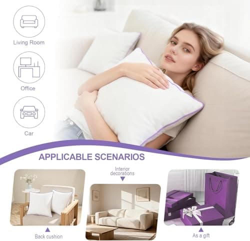 Wuuyuef 24 x 24 Pillow Inserts Set of 1 – Hypoallergenic Square Pillow Inserts, Oeko-TEX Certified Virgin Fiber Filling, Machine Washable — view 4