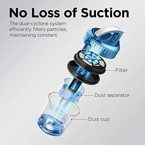Eureka WhirlWind Bagless Canister 2.5L Vacuum Cleaner, Lightweight Vac for Carpets and Hard Floors, NEN110A, Blue — view 3