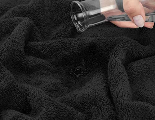 American Soft Linen Washcloths for Bathroom, 100% Turkish Cotton Washcloth Set of 4, 13x13 in Soft Washcloths for Body and Face, Wash Rags for Kitchen, Baby Washcloths, Black Washcloths — view 4