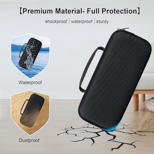 Elonbo Carrying Case for Bushnell Golf Wingman HD GPS Speaker, Bushnell Wingman HD View Golf Speaker Hard Travel Bag, Portable Speaker Storage Holder, Mesh Pocket Fits Charging Adapter. Inside Orange — view 4