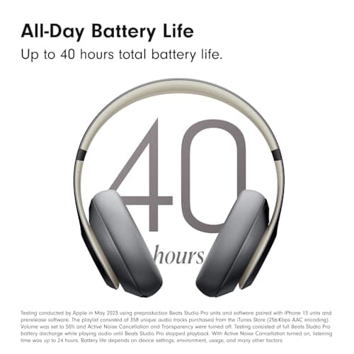Beats Studio Pro Premium Wireless Over-Ear Headphones- Up to 40-Hour Battery Life, Active Noise Cancelling, Great for Travel & Commuting, Apple & Android Compatible - Exclusive Sand Gray — view 4