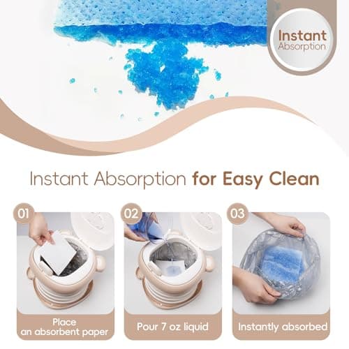 AKIMRABY Travel Potty Seat for Toddler，Foldable Car Potty for Toddler, Portable Toilet Seat for Kids with Potty Liners, Absorbent Pads, Portable Potty Seat for Toddler Travel, Camping And Outdoor Use — view 3