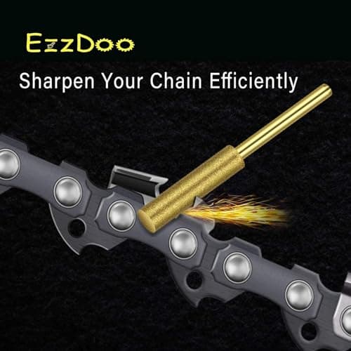 EzzDoo Titanium Coated Chainsaw Sharpener Bits, High Hardness Sharpening Wheels for Electric Chain Saw Sharpeners & Rotary Tools, Includes Copper Collet. 8 Pcs (5/32", 4.0mm) — view 4