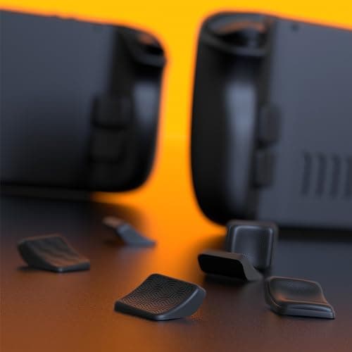 PlayVital Mix Version Back Button Enhancement Set for Steam Deck LCD, Grip Improvement Button Protection Kit for Steam Deck OLED - Streamlined & Studded Design - Black — view 5