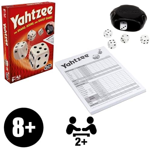 Hasbro Gaming Yahtzee Game, Fast-Playing Dice Games for Kids, Teens, and Adults, Strategy Games, Family Games for Kids, 2 or More Players, Ages 8 and Up — view 2