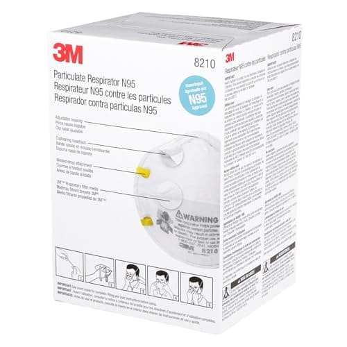 3M 8210 Particulate Respirator, N95, Pack of 20 Disposable Respirators, NIOSH APPROVED, Two-Strap Cup Style Design, Lightweight with Cushioning Nose Foam — view 11