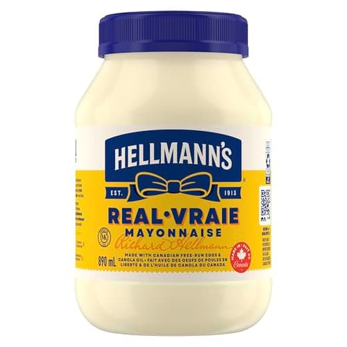 Hellmann's Real Mayonnaise ideal with fries burgers and salads made with Canadian free-run eggs and canola oil, 890 ml (Pack of 1) — view 3