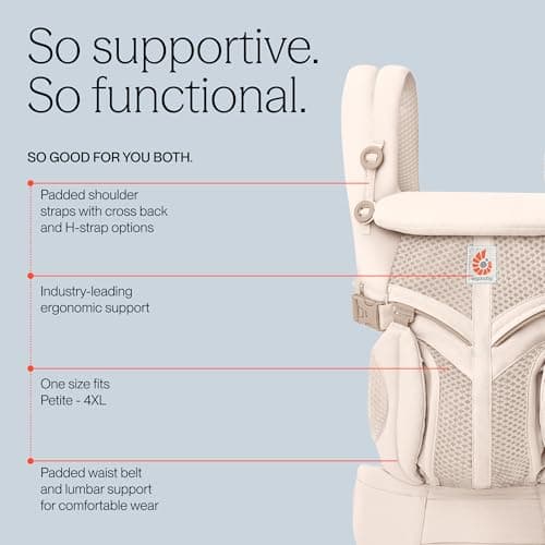 Ergobaby Omni Classic Baby Carrier for Newborn to Toddlers 0-48 Months (7-45 lbs) - 4-Position 100% Premium Cotton Baby Carrier with Ergonomic Support - Onyx Black — view 4