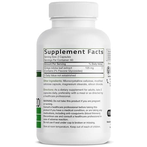 Bronson Ginkgo Biloba Extra Strength Brain & Memory Support 120 Capsules