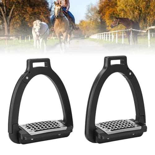 HEEPDD 1 Pair Horse Riding Stirrups, Alloy Side Opening Foot Stirrups with Anti Slip Pads, for Training Practice Show Jumping Dressage — view 3