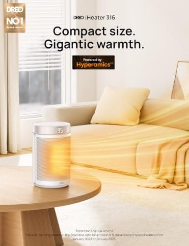 DREO Space Heater, Portable Electric Heaters for Indoor Use with Thermostat and Remote, 2024 Upgraded, Digital Display, 12H Timer, 5 Mode, 1500W PTC Ceramic Fast Safety Heat for Office Bedroom Home