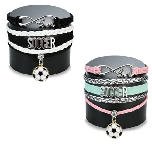 UPEOXT 2 Sets 2026 Soccer Merchandise, Handcrafted Soccer Bracelet for Women and Teens, Football Jewelry Accessory, Football Fan Gifts, Team Gear, Fan Merch (2 Sets)