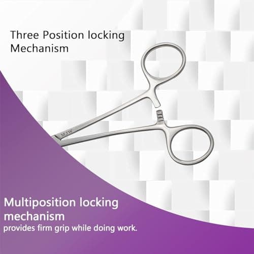 MJW Professional Straight Hemostat Fishing Forceps of Stainless Steel Used as Jewelry, Fly Fishing Forceps and Unhooking Fish Pliers – Pet, Dog Ear Hair Grooming Tweezers — view 2