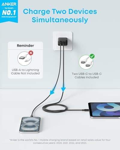 Anker Phone Charger, 20W USB C Charger Block, Type C Charger Fast Charging