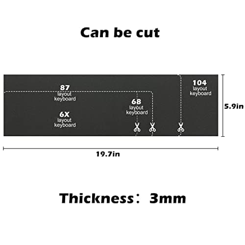 HONKID Keyboard Foam, Sound Dampening Foam for Mechanical Keyboard Bottom, Made of LE-20 Poron, Black (H 3mm)