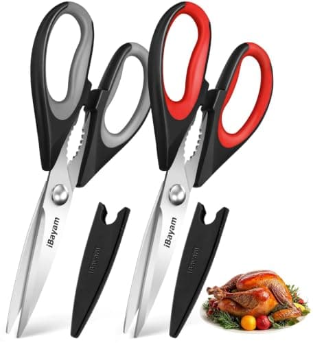iBayam Kitchen Scissors Shears All Purpose Heavy Duty, Protective Sheath
