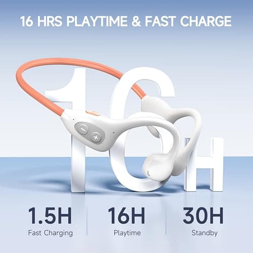 Acjohtin Open Ear Headphones, Bluetooth 6.1 Wireless Air Conduction Headphones Sport Earbuds,IPX6 Waterproof,Clear Call,Lightweight Earphones for Running Cycling Workouts (White)
