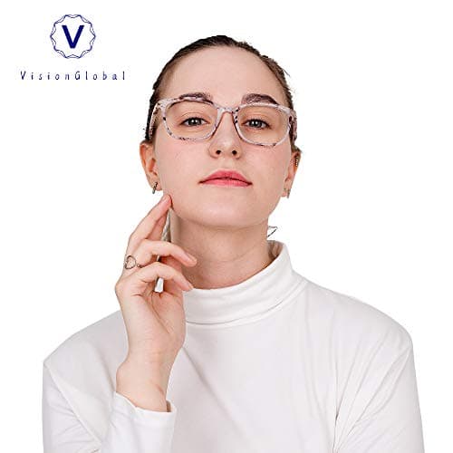 Blue Light Blocking Glasses for Women/Men, Anti Eyestrain, Computer Reading, TV Glasses, Stylish Square Frame, Anti Glare (Marble, No Magnification) — view 4