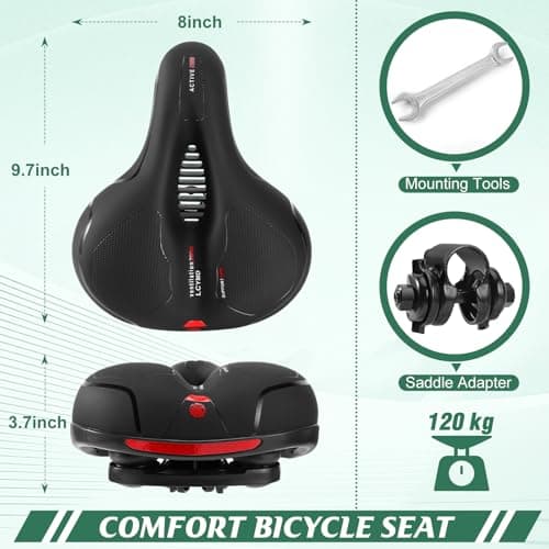 Comfortable Seat Cushion for Men Women with Dual Shock Absorbing Ball Memory Foam Waterproof Wide Bicycle Saddle Fit for Road Bikes
