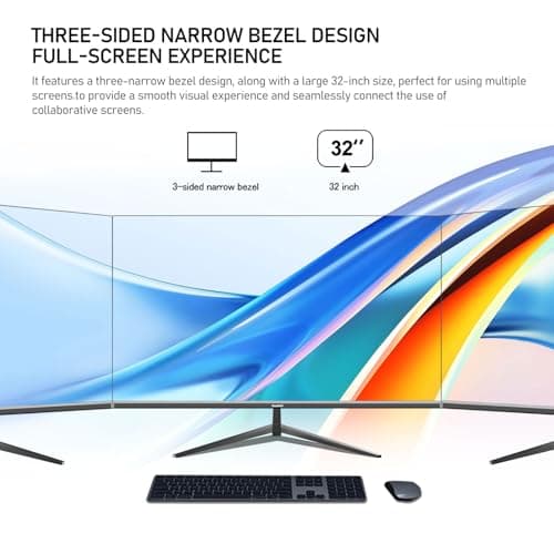 Gawfolk 32 Inch 4K UHD Computer Monitor, Ultra-Clear (3840×2160p) Screen, 100% sRGB,178° Viewing Angle, Display Port、HDMI, Compatible with Wall mounting 100 * 100MM - Black — view 5