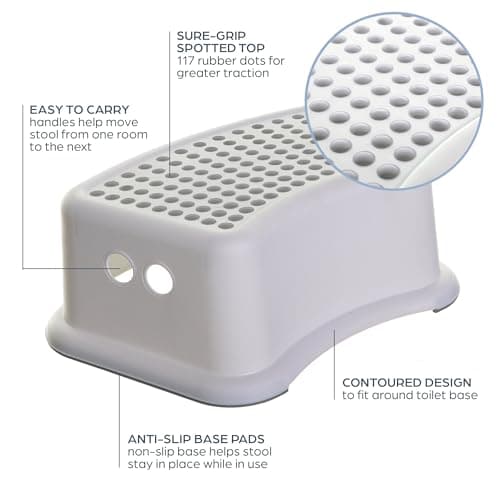 Dreambaby - Toddler Step Stool With Non Slip Base, Kids Step Stool for Bathroom, Potty Training and Kitchen - Grey Dots — view 4