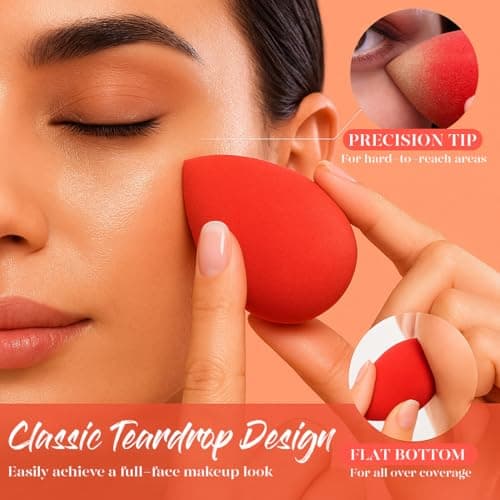 BEAKEY Makeup Sponge Set 5 Pack Micro Porous Low Absorption Soft Latex Free Foundation Beauty Sponges & Blenders for Powder Cream — view 4