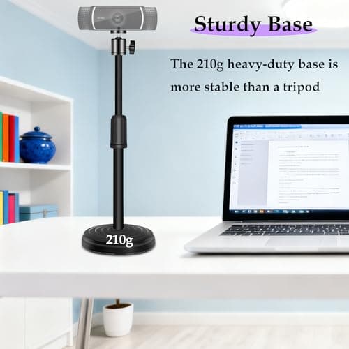 Urciwos Webcam Stand, 12.6 Inch Web Cam Stand for Desk, Adjustable Webcam Mount Camera Stand for Logitech Webcam C922 C930e C920S C920 C615 C960 C920x BRIO 4K NexiGo N60, Phones, Cameras — view 4