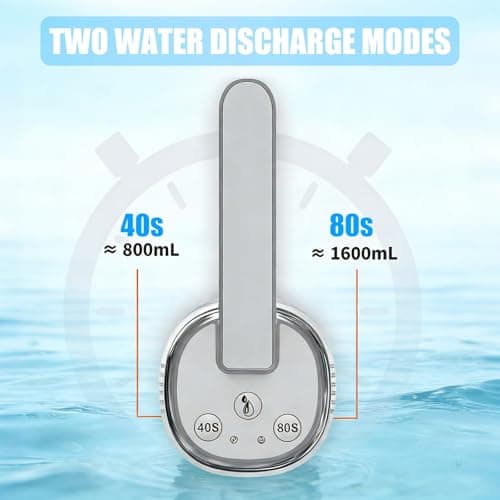 Water Dispenser Pump for 5 Gallon Water Bottles, USB Type-C Rechargeable with 1200mAh Battery, Foldable Spout, One-Touch Control (40s/80s), Powerful Suction for Home, Office, Camping - White — view 2