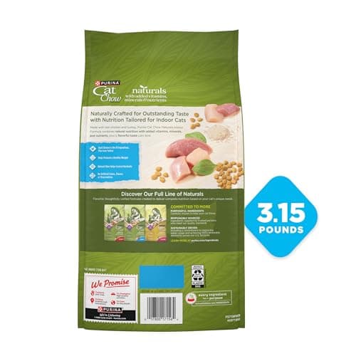 Purina Cat Chow Hairball, Healthy Weight, Indoor, Natural Dry Cat Food, Naturals Indoor - (Pack of 4) 3.15 lb. Bags — view 9