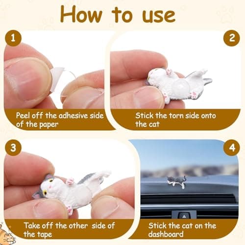 Songholee 12 Piece Mini Cat Figurines Set, Resin Desktop Ornaments, Cute Cat Figures for Computer Monitor, Car Dashboard, Home Decoration (Multicolor) — view 3