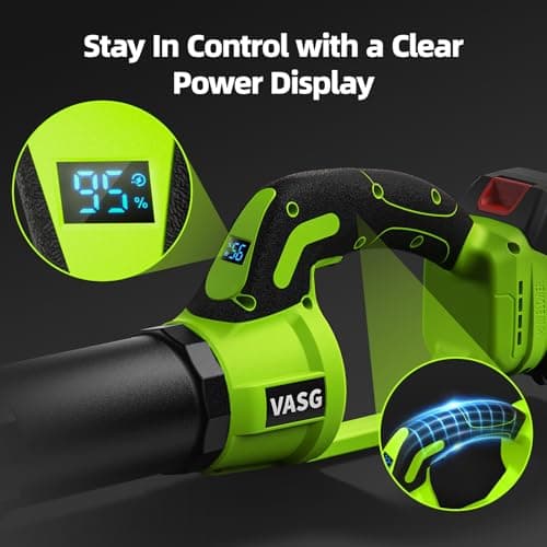 VASG Leaf Blower Cordless, 3 x 21V Batteries & Fast Charger Set, Variable Speed Mode, Lightweight Handheld Electric Leaf Blower for Lawn Care, Yard, Garden, Patio & Outdoor Cleanup — view 5