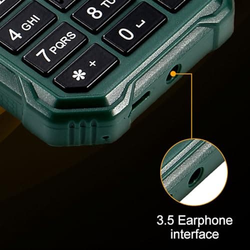 PUSOKEI Big Buttons Cell Phone for Seniors, Basic Phone with SOS Button, 2.4" Screen, HD Camera, Flashlight, FM Radio, Bluetooth, Flashlight, Triple SIM Slot, 5800mAh Battery (Green) — view 4