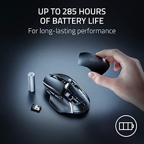 Razer Basilisk V3 X HyperSpeed Wireless Gaming Mouse: Up to 285 Hr Battery - 18K Optical Sensor - Mechanical Switches - Chroma RGB - 9 Programmable Controls - Black — view 3