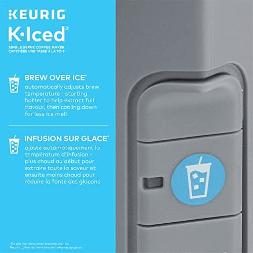 Keurig K-Iced Single Serve K-Cup Pod Coffee Maker, Featuring Simple Push Blue Button Brew Over Ice, Grey — view 2