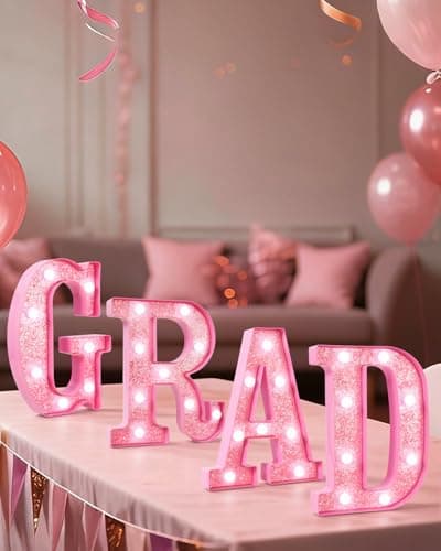 LED Marquee Light Up Letters(E)– Light Up Number Sign for Birthday Party,Girls Room Table Decor, Marquee Numbers with Warm Pink Glow, Battery Operated Pink Digits, 8.6 IN — view 5