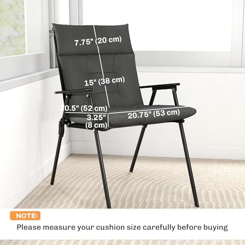 Outsunny Patio Chair Cushions Set of 4, Waterproof Lounge Chair Cushions with Ties, Non-Slip Replacement Seat Pads for Indoor Outdoor, Garden Furniture, 44"x21", Dark Grey — view 6