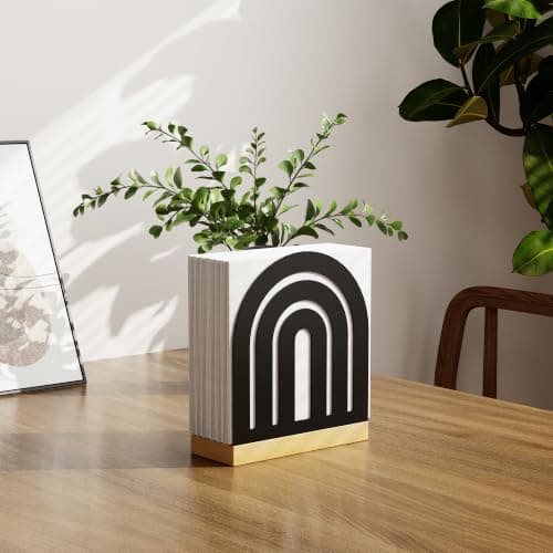 NBPUJ Metal Napkin Holder for Table with Wood Base, Matte Black Cocktail Napkin Dispenser, Compact Arch Round Frame Decorative Holder for Kitchen Countertop, Dining Table, Restaurant, Home. — view 3