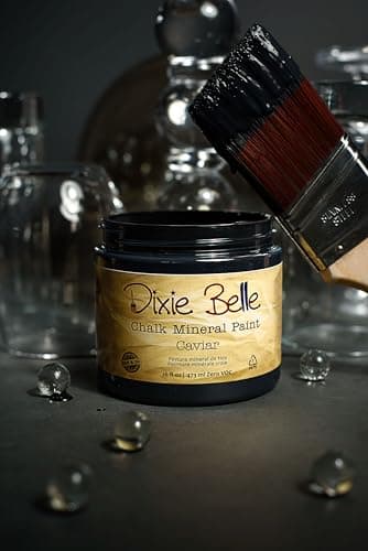 Dixie Belle Paint Company Chalk Finish Furniture Paint - Caviar (16oz) - Matte Black Chic Chalk Mineral DIY Furniture Paint — view 8