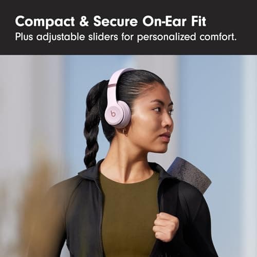 Beats Solo 4 - Wireless On-Ear Bluetooth Headphones, Up to 50-Hour Battery Life, Ultra-Lightweight Comfort, Powerful and Balanced Sound, Apple & Android Compatible - Cloud Pink — view 2